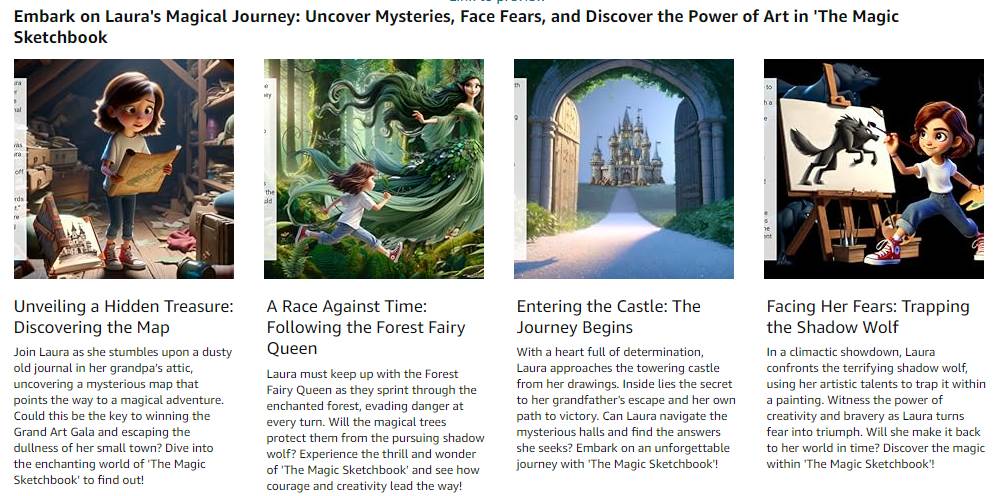 More exciting pages from the children's' book adventure.